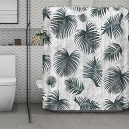 Shower Curtains Polyester Waterproof Curtain For Bathroom Palm Leaves And Banana Bedroom Decoration 180x168