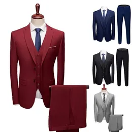 Men's Suits Terrific Business Suit Plus Size Set Straight Pants Solid Color Separates Slim