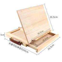 Wooden Table Easels For Painting Artist Kids Sketch Drawer Box Portable Desktop Laptop Accessories Suitcase Paint Art Supplies