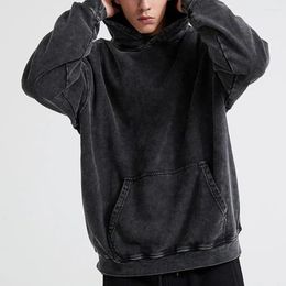 Men's Hoodies Hooded Hoodie Vintage Hop Streetwear With Big Patch Pocket For Men Women Loose Fit Long Sleeve Pullover Solid Color