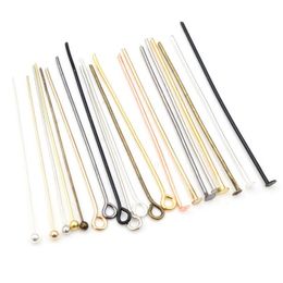 Pins & Needles 200Pcs/Lot 50Mm Flat Head/Ball Head/Eye Head Metal Headpins For Jewellery Findings Making Diy Supplies Drop Delivery Comp Dhwom