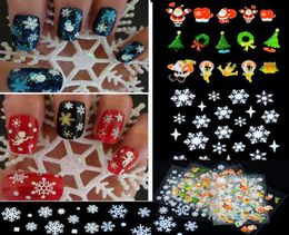 Christmas 3D Nail Art Stickers Snowflakes Design 3D Nail Art Stickers Decals For Nail Tips Decoration DIY Decorations Fashion Nail8954982