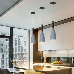 Nordic Industrial LED E27 Pendant Light Modern Hanging Lamp Home Living Room Kitchen Decor Lighting Fixture Ceiling Chandelier