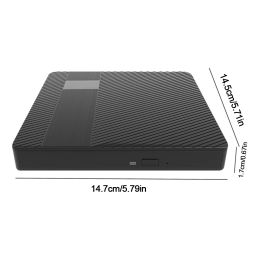 External CD DVD Drive USB 3.0 & Type-C DVD RW CD Writer Drive Disc Reader Rewriter for Mac/Linux Windows 7/8/10/11 Laptop PC