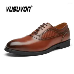 Casual Shoes Men Oxford Classic Handmade Lace Comfortable Non-slip Business Brown Black PU Leather Dress Loafers 38-47 Size