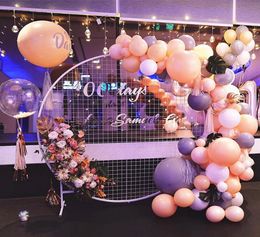 Wedding Arch Home Party Backdrop Stand Round Grid Iron Arch Mesh Gold White Black Grid Geometry Shelf4097136