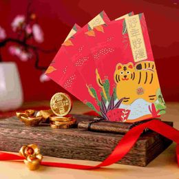 Gift Wrap 36 PCS Year Of The Tiger Red Envelope Envelopes Luck Money Pockets Cartoon Style Packets Long Creative Paper Chinese