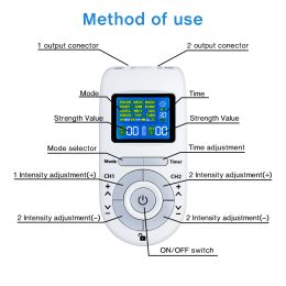 Tens Muscle Stimulator 12-Mode Electric EMS Acupuncture Body Massage Digital Therapy Slimming Machine Electrostimulator