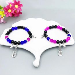 Strand Y2K Fashion Bracelet Guitar Beaded Love Magnetic Couple Elastic Hand Decoration Handmade