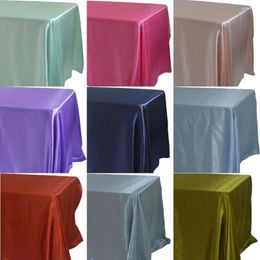 Table Cloth 145x180cm Rectangle Satin Tablecloth Overlays Wedding Mariage Party Decoration Restaurant Dining/Coffee Christmas