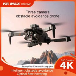 Drones New K6 Max Drone Obstacle Avoidance 4K HD ESC Triangle Wide Angle Camera Optical Flow Positioning Folding FPV Height Maintenance Drone S24525