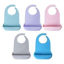 Adult Silicone Bib Waterproof Saliva Towel Feeding Apron Burping Cloth for Home, Nursing House, and Hospitals L2405