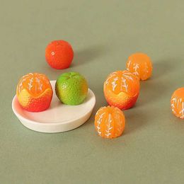 Kitchens Play Food 1 set of 1/12 mini doll house orange fruit model kitchen food accessories used for decoration d240527