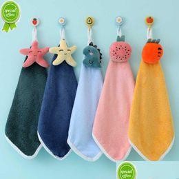 Cleaning Cloths New 30X30Cm Cute Cartoon Hanging Towel Thickened Soft Absorbent And Lint Resistant Hand Towels Kitchen Accessories Bat Dhs7N