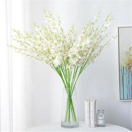 Decorative Flowers Artificial Butterfly Orchid Plant Moth Fake Arrangement For Wedding Garden Home Decoration Accessories