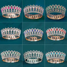 Headpieces Vintage Bridal Tiara Baroque Marquise Rhinestone Round Crown Wedding Dress Accessories Hair Jewelry