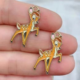 10pcs Enamel Animal Deer Squirrel Rabbit Charm for Jewellery Making Necklace Pendant Earring Charm Diy Accessories Craft Supplies