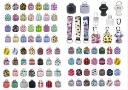 163 Styles Customize Neoprene Hand Sanitizer Bottle Holder Keychain Bags 30ml Hand Sanitizer Bottle Chapstick Holder With Softball7651759