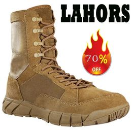 LAHORS Light Military Tactical Boots Combat Training Lace up Waterproof Outdoor Hiking Breathable Shoes240524