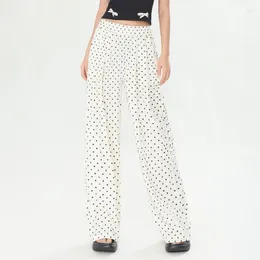 Women's Pants Fashionable Polka Dot Loose Wide-Legged For Women In 2024 Summer