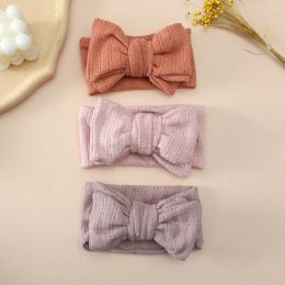 Cable Knit Baby Girl Headbands Baby Girl Newborn Bows Infant Hair Accessories Elastic Turban Baby Girl Hair Ties Solid Colour