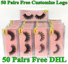 Faux 3D Mink Eyelashes Natural False Eyelash Eyelash Extension Soft Thick Fluffy False Mink lashes Customize Logo8084676