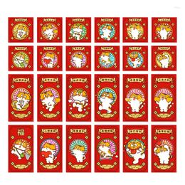 Gift Wrap 24 Pcs Chinese Year Red Envelopes Of The Tiger Hongbao 2024 Packets Lucky Money