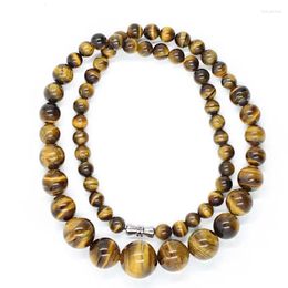 Pendant Necklaces Wholesale Yellow Natural Tiger Eye Stone Necklace Tower Clavicle Chain Lucky For Women Men Energy Fashion Jewellery