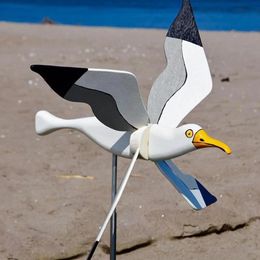 Seagull Windmill Garden Outdoor Bird Holiday Decorative Wind Spinners Personalised Courtyard Decor Gift Accessories 240522