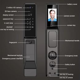 Outdoor Waterproof Lock Wifi Tuya APP Remote Voice Intercom Electronic Door Lock Face Fingerprint Smart Door Lock With Camera