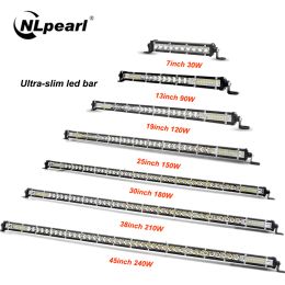 NLpearl Ultra Slim 7-50 Inch LED Light Bar Spot Off Road 4x4 LED Work Light Bar For Jeep Truck ATV SUV Car LED Headlight 12V 24V