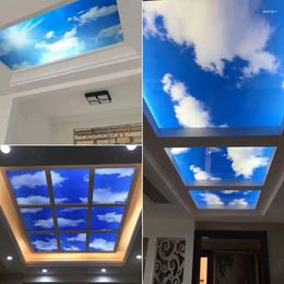 Window Stickers Privacy Stained Glass Film Sky And Cloud Frosted Balcony Office PVC Self-Adhesive Decorative For Furniture