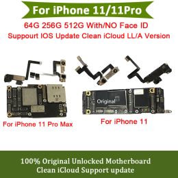 100%Original Unlocked Motherboard For iPhone 11 Pro Max Logic Main Board With Face ID Fully Tested Support System Cleaned iCloud
