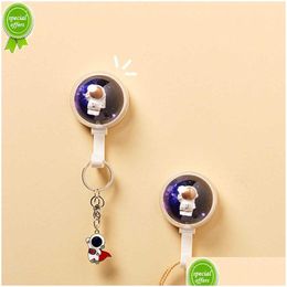 Kitchen Towel Hooks New 1 Pcs Creative Lovely Cat Hook Astronaut Dormitory Bedroom Door Hangers Key Umbrella Cap Coat Rack Wall Decora Dh1Ep