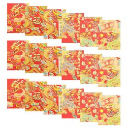 Gift Wrap Chinese Red Envelopes 2024 Year Dragon Lucky Money Emboss Foil Pockets Cash Spring Festival