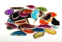 Arts Crafts Pendants Polished Agate Light Table Slices Geode Agate Slab Cards minerals stone rocks Slice with or without Top Drill4957044