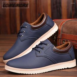 Casual Shoes Men Leather 2024 Spring Autumn Comfortable Flat For Fashion Classic Sneaker Lace Up Oxfords Footwear