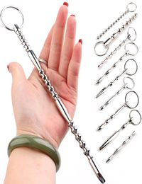 Metal Long Penis Plug Urethral Dilators Catheters Sounding Horse Eye Wand Stimulator sexy Toys for Men Tube Adult Games7519931