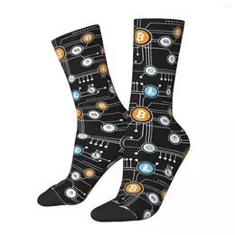 Men's Socks Cryptocurrency Altcoin Blockchain Logo Harajuku Super Soft Stockings All Season Long