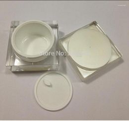 Storage Bottles 30G Pearl Whitel Square Shape Cream Bottle Cosmetic Container Jar Packaging