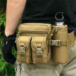 Multi-function Bags Tactical Men Waist Pack Nylon Hiking Water Bottle Phone Pouch Outdoor Sports Army Military Hunting Climbing Camping Tvff