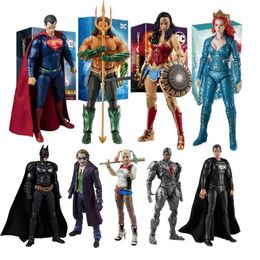 Action Toy Figures DC Originals Justice League Figure Superman Wonder Woman Aquaman Mera Anime Figures Collectable Models Toys Gift T240524