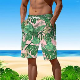 Men's Shorts Free Shpping For Men Trendy Plus Size Summer Tropical Printed Elastic Waist Beach Pants Swim