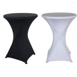 Table Cloth 5pcs Stretch Black/White Cocktail Cover Spandex Bar El Party Wedding Tablecloth Decoration