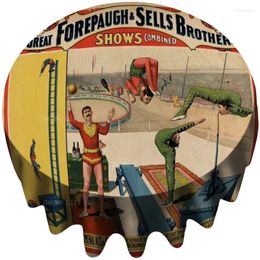 Table Cloth The Great Forepaugh And Sells Brothers Shows Circus Retro Poster Waterproof Round Tablecloth By Ho Me Lili For Tabletop Decor