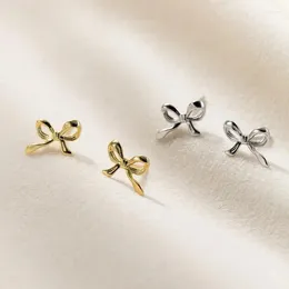 Stud Earrings Cute Bow For Women Sweet Mini Ear Minimalist Piercing Jewelry Wedding Bride Accessories Holiday Gifts