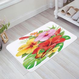 Carpets Blooming Flower Leaves Butterfly Kitchen Floor Mat Living Room Decor Carpet Home Hallway Entrance Doormat Anti Slip Rug