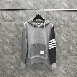 Tbautumn and New Grey Splicing Long Sleeved Sweater for Men and