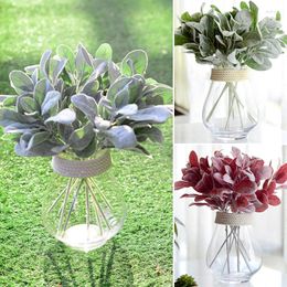 Decorative Flowers 1 PC 36CM Artificial Fake Leaf Fluff Leaves Flower Home Wedding Bar Office Bedroom Pography Decoration