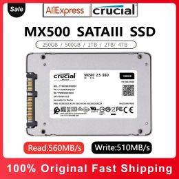 Crucial MX500 Original 2.5" Solid State Drive 3D NAND SATA3.0 SSD 500G 1TB 2TB 4TB for Dell Lenovo Asus Laptop Desktop Hard Disc